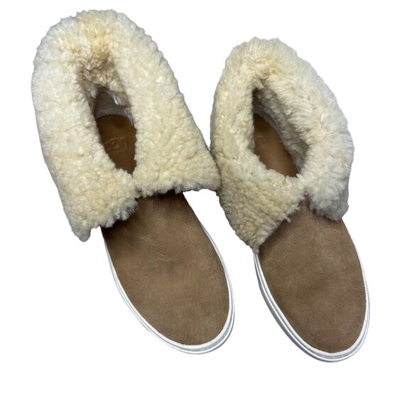 UGG Lynus High-Top Platform Sneaker Size 5 Boots in Cognac Tan Suede 1123692 - Picture 3 of 10